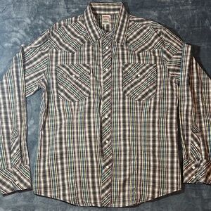 True Religion Men's Plaid Shirt - Black and Brown